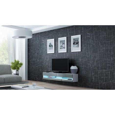 Cama Meble RTVVIGO140N Mueble TV Blanco y Gris 140 cm (1/3)