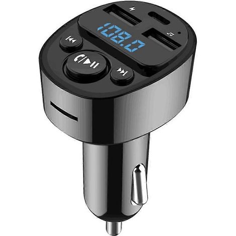 Voiture Bluetooth 5.0 Fm Transmetteur Type-c Double Chargeur USB Mp3 Player Adaptateur mains libres U Disque Tf C (1/5)