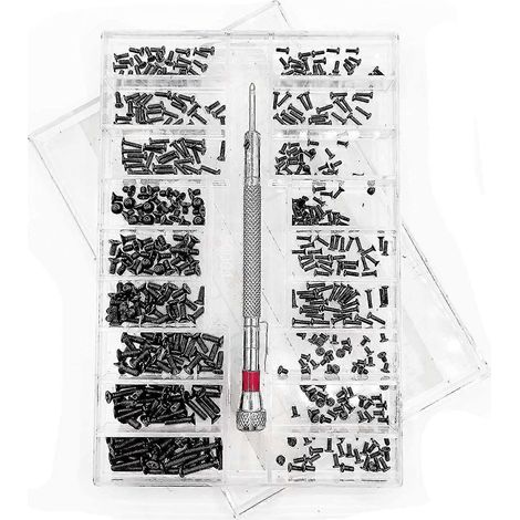 500 vis, micro-vis, petites vis noires, vis en acier au carbone