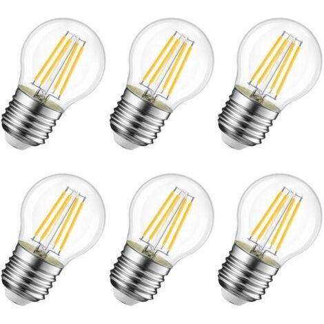 6W Ampoule LED Filament E27 G45, Equivalent à Ampoule Incandescence 60W, 806Lm 2700K Blanc Chaud, Ampoule Edison Vintage, Non Dimmable, Lot de 6 [Classe énergétique D]