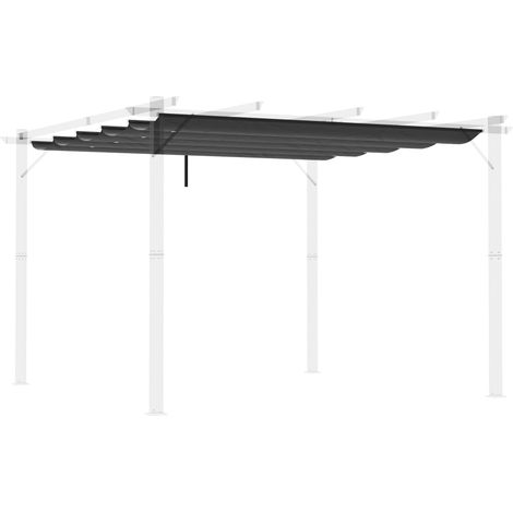 Telo di Ricambio per Pergola da Giardino 3x3m in Poliestere Grigio Scuro (1/5)