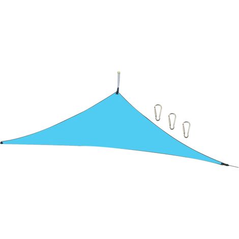 Toldo triangular de 3 m (10 pies) impermeable y resistente a los rayos UV, fabricado en poliéster 210T resistente, color arena, ideal para terrazas, jardines y actividades al aire libre. (1/5)