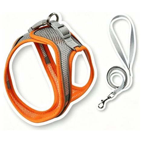 Arnés/chaleco reflectante para gatos,adecuado para gatos pequeños,ideal para paseos y viajes en coche. Fabricado en tejido de malla suave (1/5)