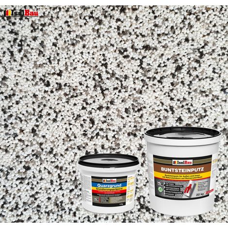IsolBau Set Intonaco per Mosaico Mosaikputz BP10 20kg + Primer al Quarzo Quarzgrund 4kg (1/2)