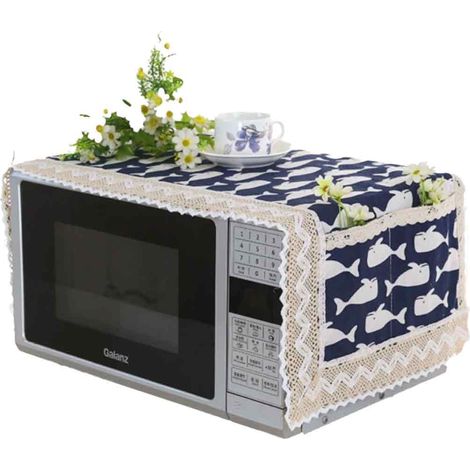 1 Housse four micro-ondes, coton lin résistant huile, poche rangement, protection poussière, cuisine (1/5)
