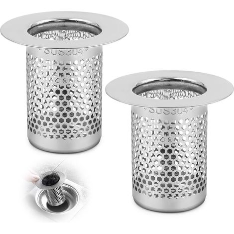 filtros de desagüe para ducha, filtro de desagüe de 5 cm  Filtro de pelo de acero inoxidable para bañera y lavabo, apto para cocina, baño y desagüe de suelo (1/5)