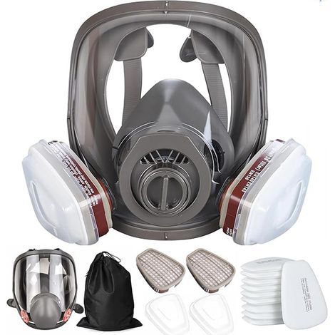 6800 Anti-Gas- und Anti-Staub-Maske, Schutzmaske für Maler-, Dekorations-, Pestizid- und Chemikalienarbeiten (1/5)