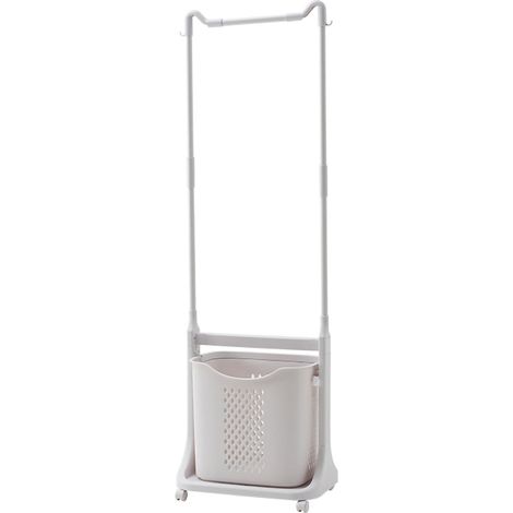 Porte-manteau sur roulettes Vertical Grande Capacité Manteaux Serviettes Structure Métallique et ABS Blanc 330g