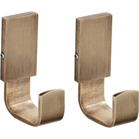 BEBUSINGOTO Gancho para toallas, paños de cocina, abrigos y sombreros, de latón, para albornoz, cocina, baño, dormitorio, multiusos, bronce cepillado (paquete de 2) (1/5)