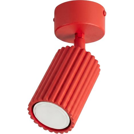 Plafoniere Karbon rosso 7x18x7cm Alluminio Sollux (1/5)