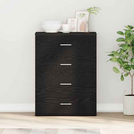 Sideboard Schwarz Eichen-Optik 60 x 39 x 80 cm Holzwerkstoff