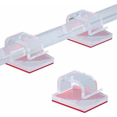 KZQ Lot de 50 serre-câbles adhésifs haute viscosité, organiseur de bureau, guide-câbles, guide-câbles de charge, support mural (transparent) (1/5)