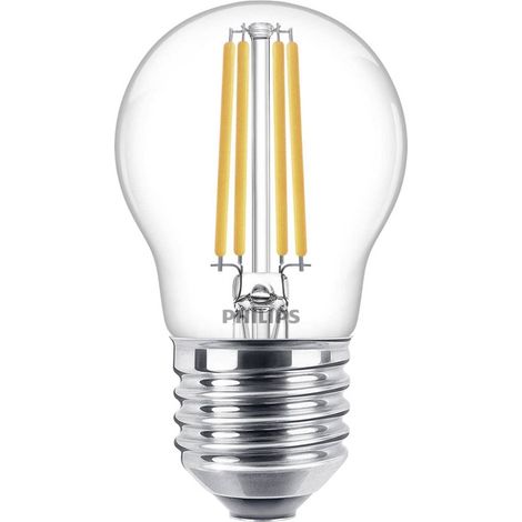 ampoule LED Sphérique E27 60W Blanc Chaud Claire, Verre (1/4)