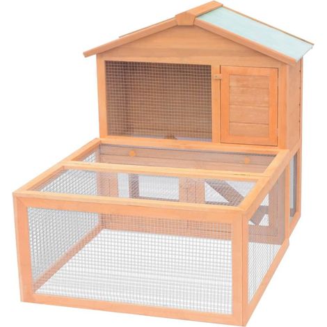 Jaula conejera para animales 144 x 100 x 100 cm madera marrón 020000577