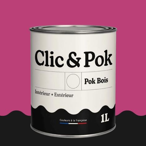 Peinture Bois Extérieur – POK BOIS - 1L - RAL 4010 - Telemagenta- Résistante aux intempéries - Ne s'écaille pas (1/4)