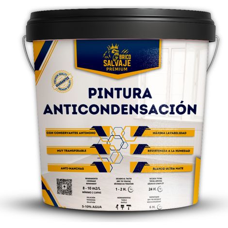 Pintura Anticondensación, Antihumedad, Conservantes Antimoho, Aislante Térmico, Acabado Mate, Blanco 14 Litros (1/5)