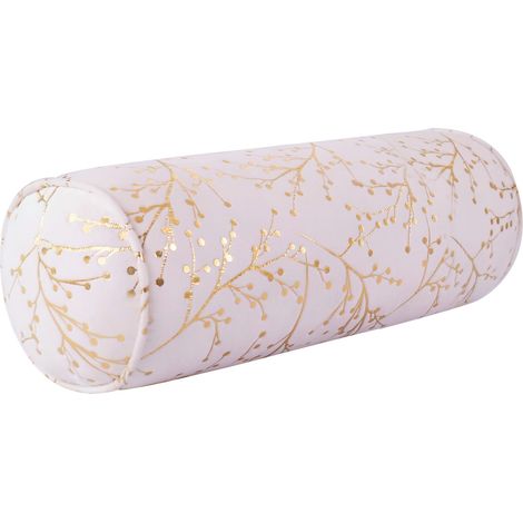 Traversin oreiller cervical 100x20cm – Coussin de yoga bolster cylindrique – Soutien lombaire et genoux – Velours blanc doux – Vercart (1/5)