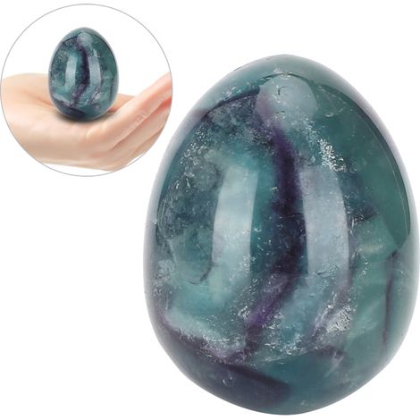 Œuf de Guérison en Fluorite Naturelle - Pierre de Massage Énergétique et Décoration en Cristal Coloré (1/5)