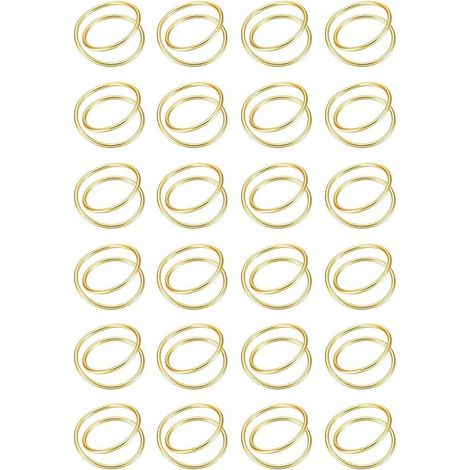 24 Pièces - Ronds de serviette - Boucles de serviette - 552.5cm - Or - Alliage de zinc - Ronds de serviette décoration de table - Pour Mariages, Banquets, Fêtes d'anniversaire - Décoration de table - (1/5)