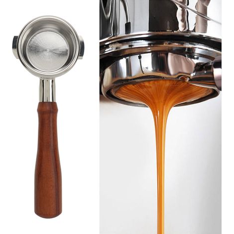 Geeignet für Expobar E61 Kaffeemaschinen mit bodenlosem Filterhalter, Edelstahl-Filterhalterkopf, Massivholzgriff und E61 Brühkopf. (1/5)