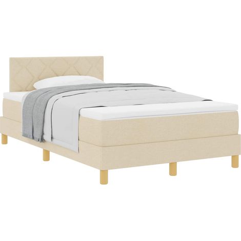 Maison Exclusive - Lit à ressorts avec coussin Crème 120 x 200 cm tissu (1/5)