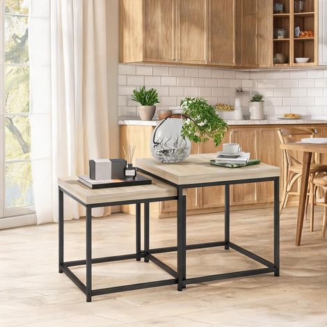 SunJet Table basse, table de salon, Plateaux aspect bois clair - Réf. Z8AWGLUVQT0I (1/5)
