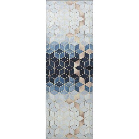 Rug Runner LESAKA Silver 50 x 100 cm Diamond Velvet vidaXL (1/4)