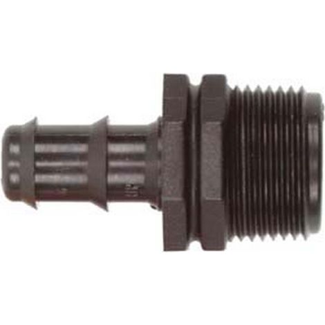 20PZ RACCORDO PORTAGOMMA CON FILETTO IN POLIPROPILENE - ø mm.16x M 3/4"