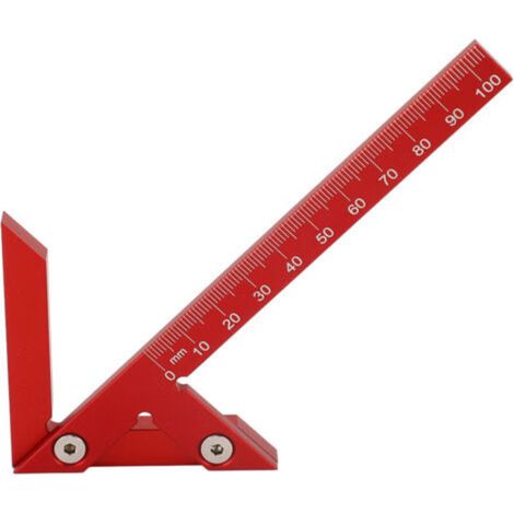 Eosnow Righello di riferimento centrale da 105 mm a 45° e 90° in lega di alluminio, strumento di misurazione e marcatura per la lavorazione del legno. (1/4)