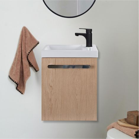 Set lavabo a parete Nevada con rubinetto nero