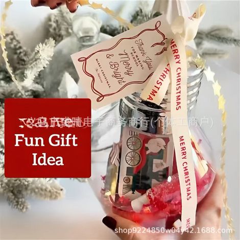 Bocal cadeau de guirlandes lumineuses de Noël - Décoration de sapin de Noël avec ampoules