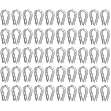 50 Pièces Manchons Câble Acier Inoxydable pour Élingues Marine et Industrie Navale (Diamètre 5mm)