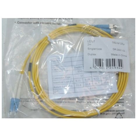 DIGITUS LWL Singlemode Patchkabel, LC ST 2m gelb