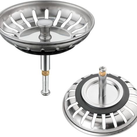 Lot de 10 bondes d'évier de cuisine en acier inoxydable - Filtre d'évier universel (diamètre : 79 mm), bonde d'évier fendue, grille d'évier anti-obstruction, panier d'évier à vidange rapide (1/5)