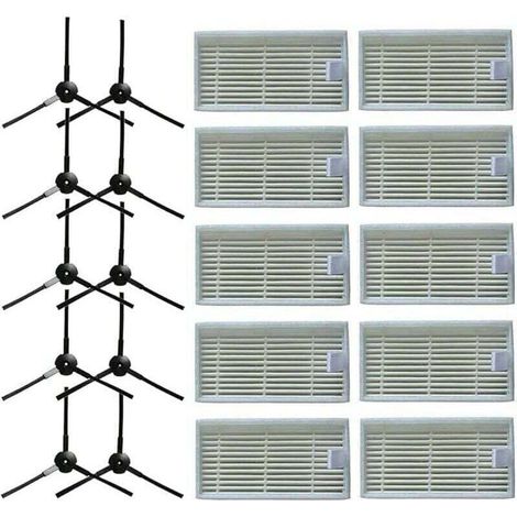 10 brosses latérales + 10 filtres HEPA pour , XU,aspirateur robotique Lidl SilverCrest SSR 3000 A1