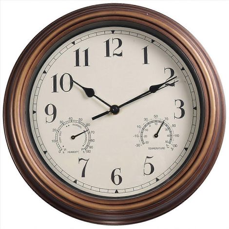 Horloge murale de 30 cm (12 pouces), étanche avec affichage pour intérieur/extérieur (1/5)