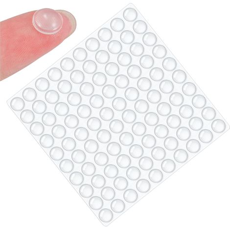 100 Tampons Caoutchouc Silicone Transparents 8×2,5mm Auto-adhésifs (1/5)