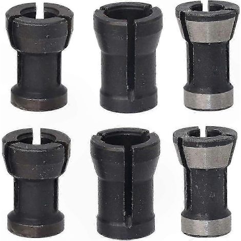 Jeu de 6 adaptateurs de pinces de défonceuse (6mm, 6,35mm, 8mm) pour fraisage CNC et perçage d'outils (1/5)