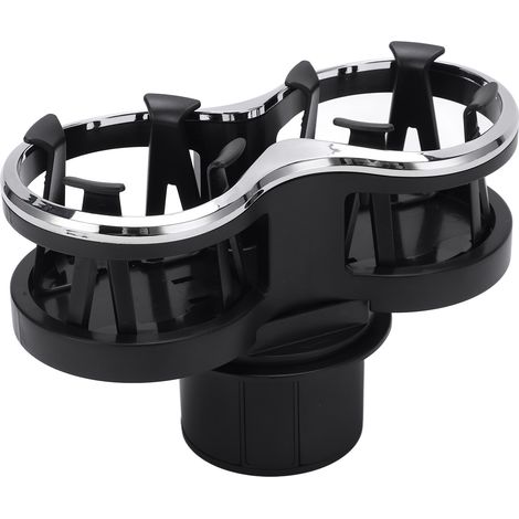 Porte-gobelet 2 en 1 pour voiture, support pour bouteille, noir, universel, pour canette de thé au lait et cendrier (1/5)
