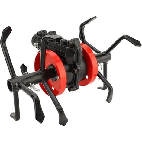 Roue à Outils de Cultivateur, Accessoire de Tondeuse à Gazon en Alliage D'aluminium et de Fer, Outil de Motoculteur Rotatif à 6 Griffes, Roue de Désherbage, Roue de Labour (1/5)