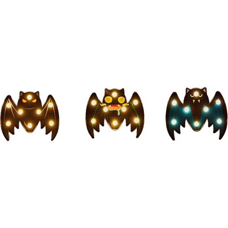 Guirlande lumineuse LED en forme de chauve-souris, sur le thème d'Halloween, pour les fêtes, les mariages, les fenêtres, les arbres et les décorations saisonnières.-AquaForge (1/5)