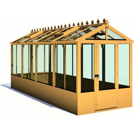 Holkham 6 x 16 Greenhouse - Timber - L476 x W179 x H237.3 cm