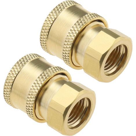 2pcs Coupleur de Nettoyeur Haute Pression 1/4" Femelle NPT Standard Universel Ensemble de Connexion Rapide Adaptateur de Nettoyeur Haute Pression Accessoires pour Équipement d'eau (1/5)