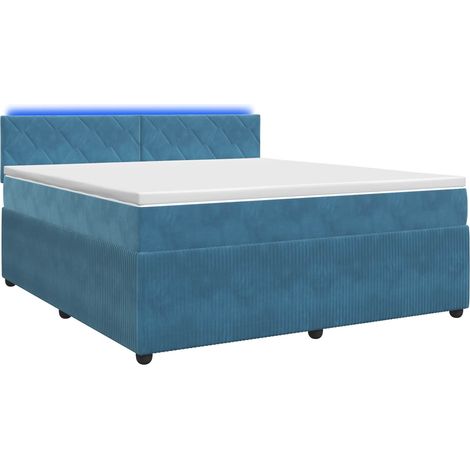 Maison Exclusive - Letto box spring con materasso Blu 180 x 200 cm Velluto (1/5)