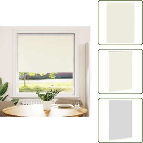 vidaXL Verdunkelungsrollo Cremeweiß 115x130cm Stoffbreite 110,7cm (1/5)