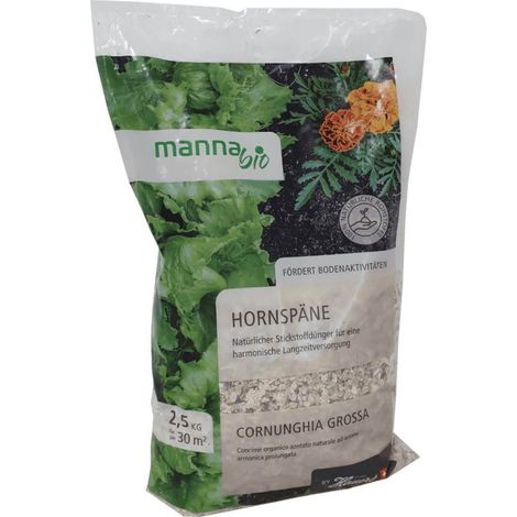 Manna Bio Copeaux de corne 2,5 kg Engrais universel longue durée Engrais pour légumes Engrais pour fleurs
