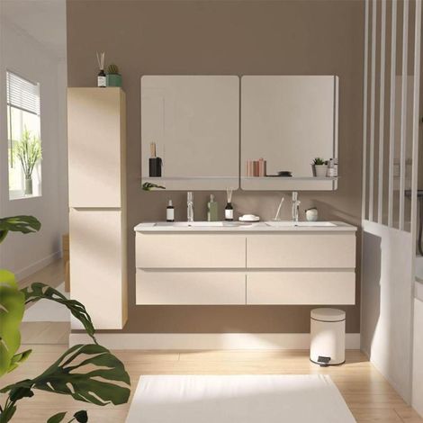 SORRENTO 120 cm Doppelwaschtisch mit Keramikarbeitsplatte