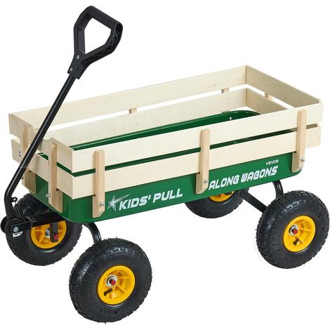 Plein Air et Jardin : Transport Facile 150 kg avec ce Chariot Enfant Tout-Terrain à Panneaux Bois et Roues 10 Pouces (1/5)