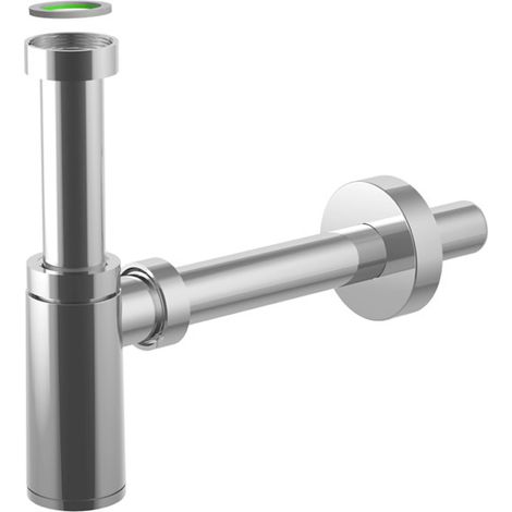 SIFONE SCARICO TONDO D'ARREDO IN ABS CROMATO SENZA PILETTA PER LAVABO MODELLO KING - ATTACCO PILETTA 11/4 - SCARICO ø32X250 MM - BON