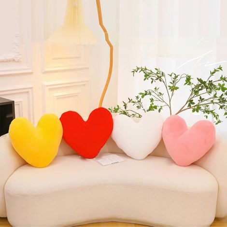 Coussin En Forme De Cœur - Rembourrage En Fibre De Polyester - Pour Canapé Salon Chambre Ou Bureau - 40 X 35 X 5 Cm - 1 Pièce (1/5)